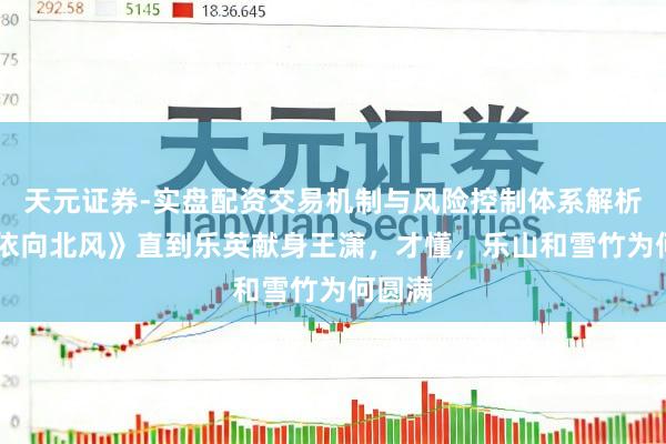 天元证券-实盘配资交易机制与风险控制体系解析 《依依向北风》直到乐英献身王潇，才懂，乐山和雪竹为何圆满