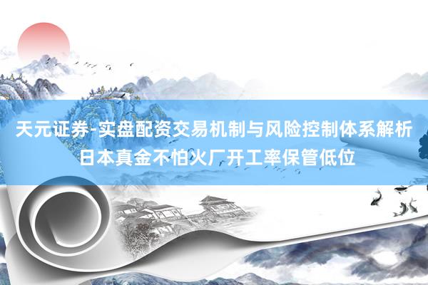 天元证券-实盘配资交易机制与风险控制体系解析 日本真金不怕火厂开工率保管低位